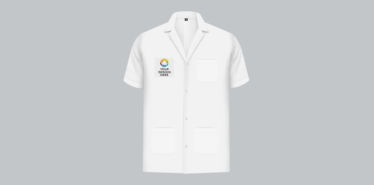 Half sleeve lab coat clearance